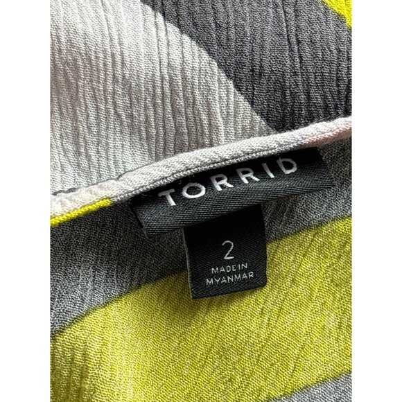 Torrid Semi Sheer Tank Top Size 2 (US 2X) Striped Multicolor Spaghetti Straps - Picture 7 of 8